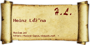 Heinz Léna névjegykártya